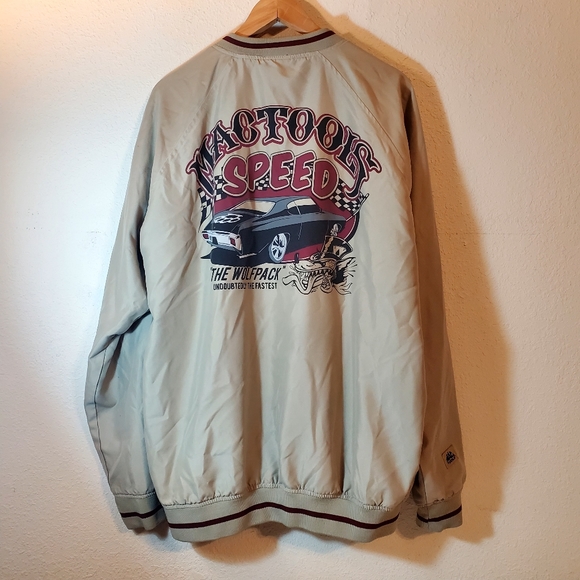 Mac Tools L Vintage The Wolfpack Chevelle Windbreaker Sweater Tan Mens - Picture 4 of 4